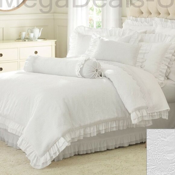 Piper & Wright 100% cotton Emily 3-piece comforter set - white - Picture 1 of 6